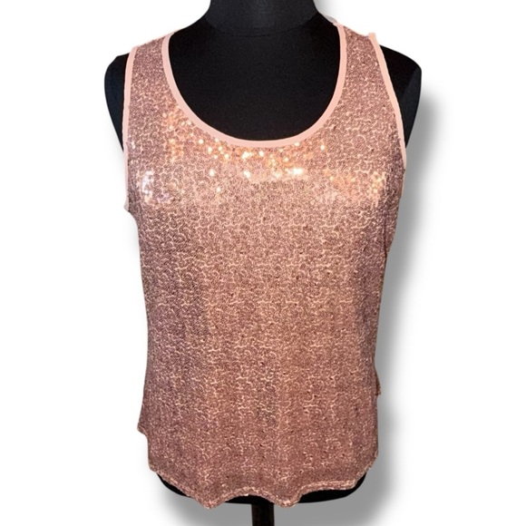 NWT LANE BRYANT Sequin Knit & Woven Tank - Rose Gold 18/20 - Picture 16 of 16